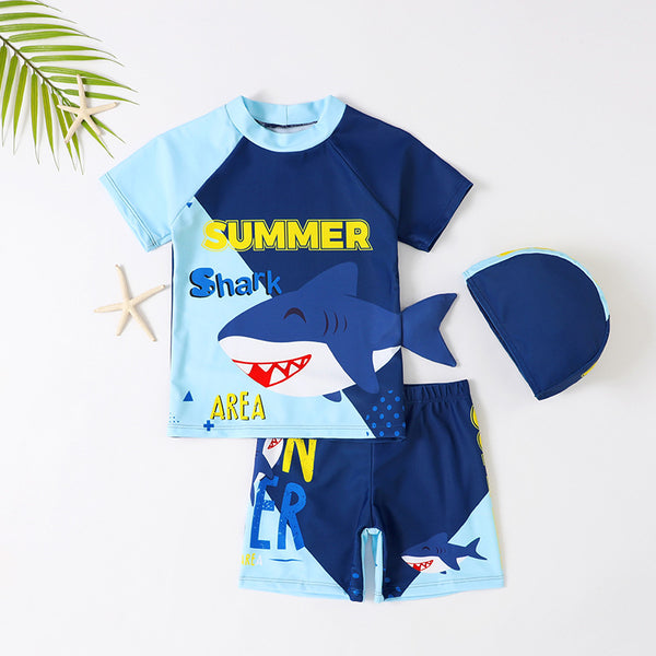 Shark Print Quick Dry Sun Protection Swimsuit