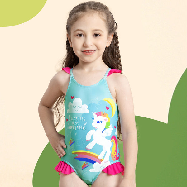 Unicorn Suspender Girls Swimsuit