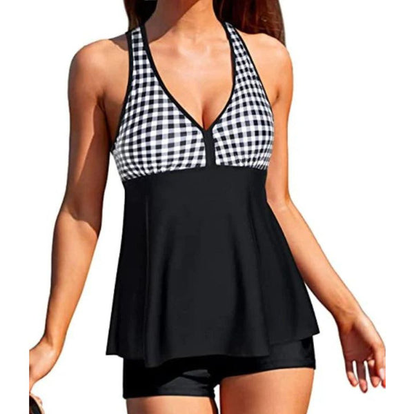 Women Two Pieces Blouson Tankini Swimsuits