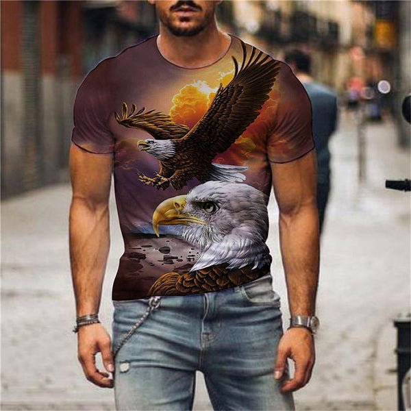 3D Graphic Short Sleeve Shirts Eagle