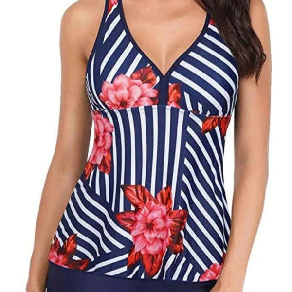 Women Two Pieces Blouson Tankini Swimsuits