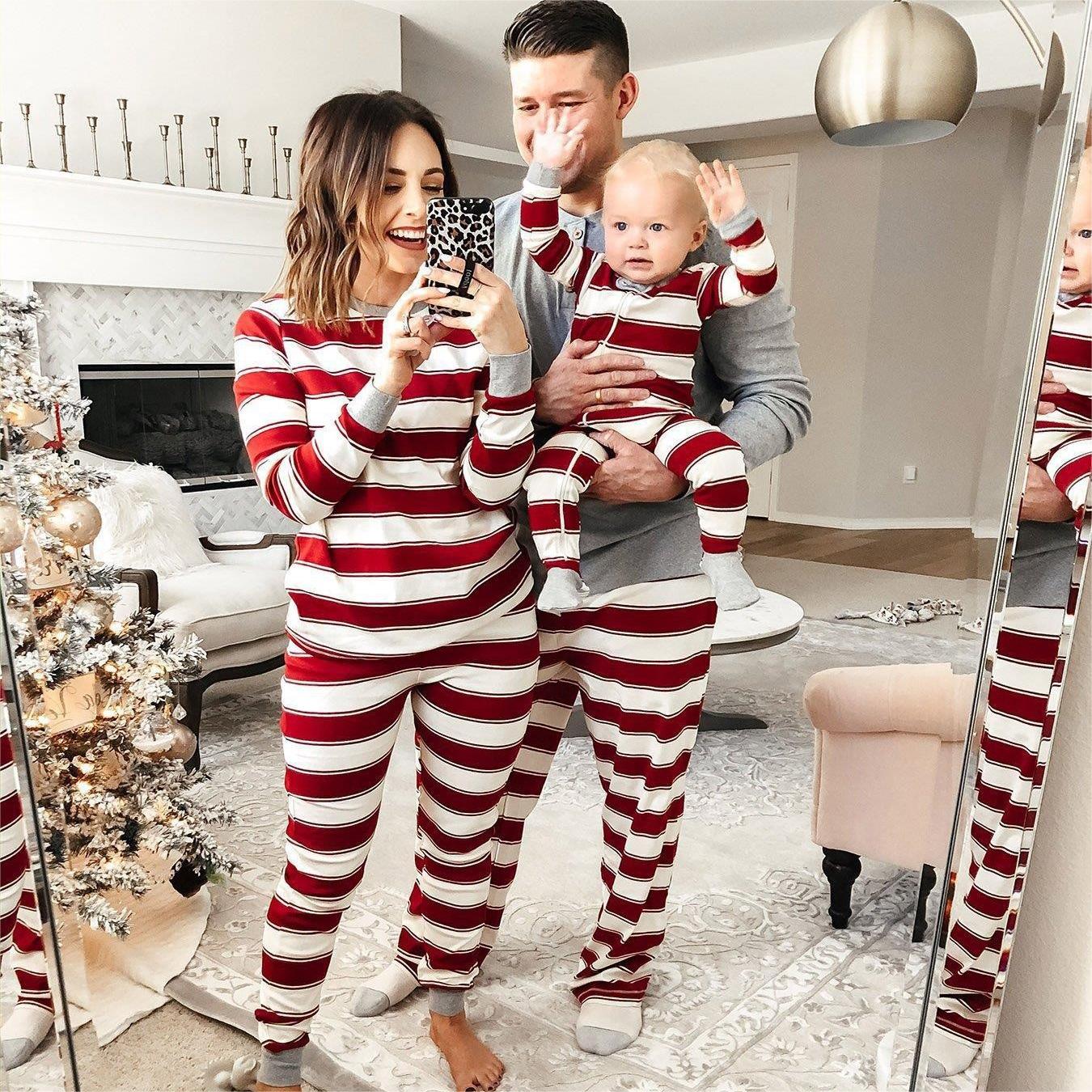 eguiwyn Christmas Pajamas,Christmas Matching Sets Christmas Pajamas for  Family 2023 Christmas Pajamas for Striped Pajamas