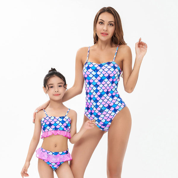 One Piece Printed  Floral Mommy and Me Swimsuit
