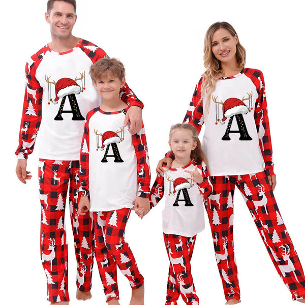 New Christmas 26 Letter Parent-Child Pajama Set