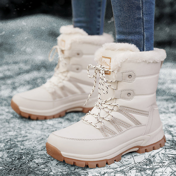 Winter Women's Flat Bottomed Anti Slip Plush Warm Snow Boots