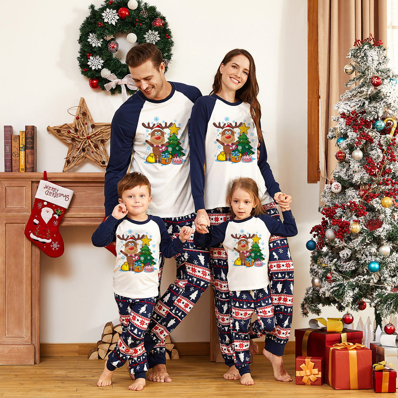 Family Matching Elk Print Christmas Pajamas – Minimewear