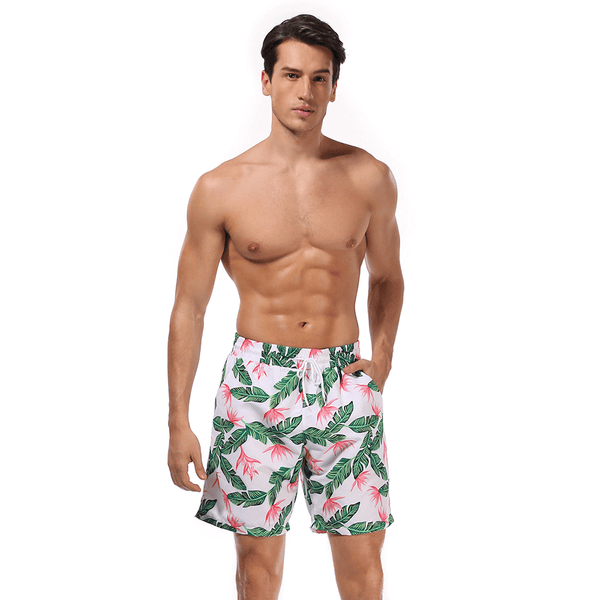 Floral Print Small Fresh Style Swimtrunk Swimsuit for Men