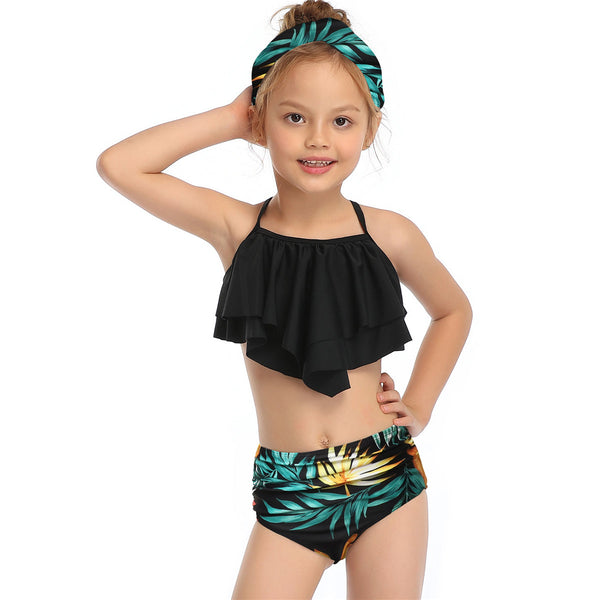 Cross-strap Two Pieces Girl Swimsuit