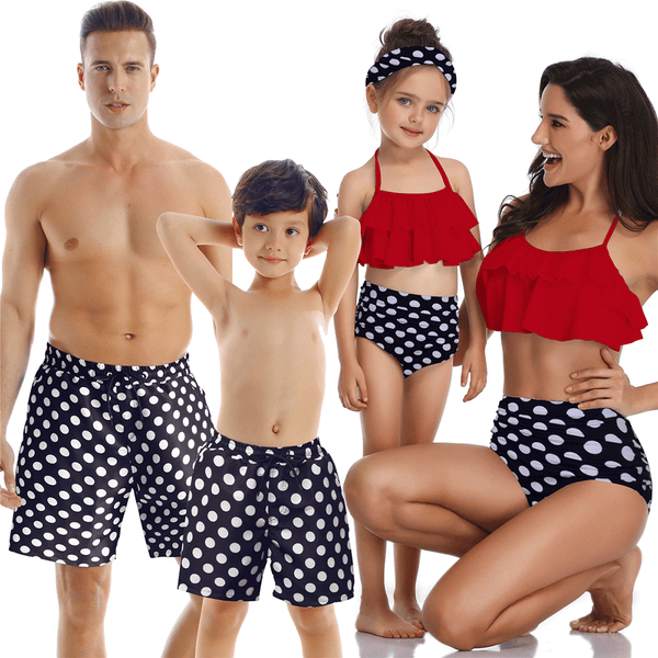 Family Matching Ruffled Floral Bikini Swimsuits