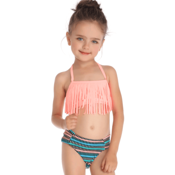 Tassel String Two Pieces Girl Swimsuit