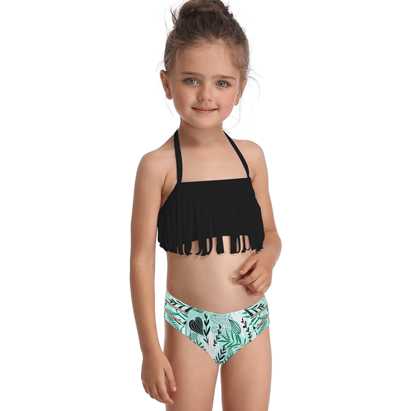 Tassel String Two Pieces Girl Swimsuit