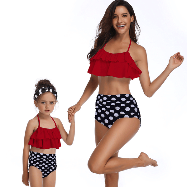 Halter String Bikini Mommy and Me Swimsuits