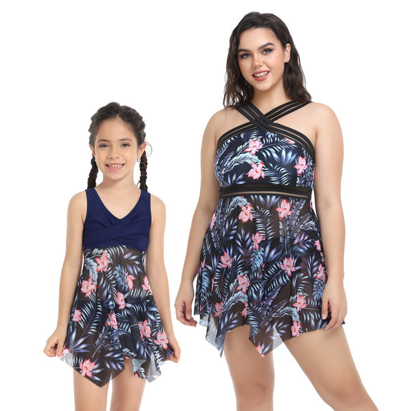 Plus Size Cross Srting Mommy and Me Swimsuits