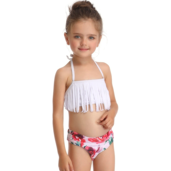 Tassel String Two Pieces Girl Swimsuit