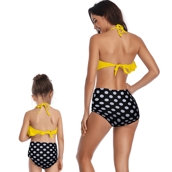 Family Matching Ruffled Floral Bikini Swimsuits