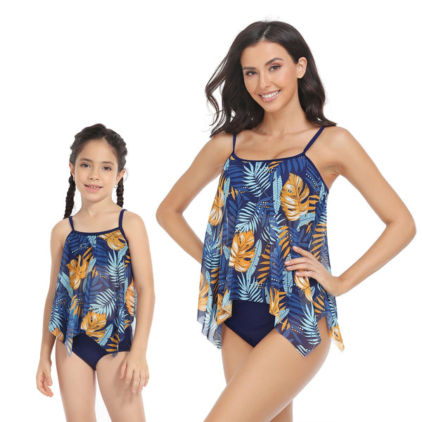Tankini Printed Beachwear Mommy and Me Swimsuits