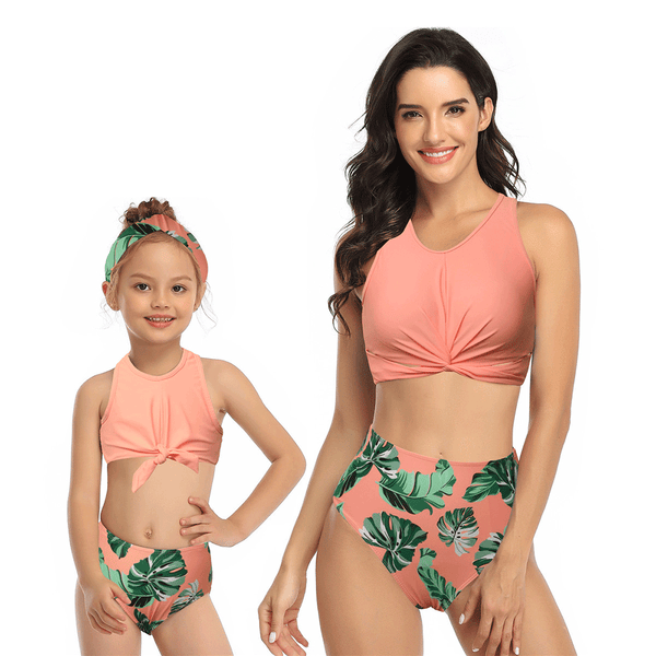 Two Pieces Vacation Split Fashion Mommy and Me Swimsuits