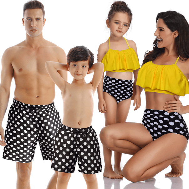 Family Matching Ruffled Floral Bikini Swimsuits