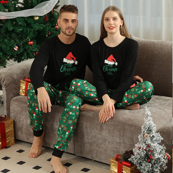 Merry Christmas Pajama Set Grinch Cute Print
