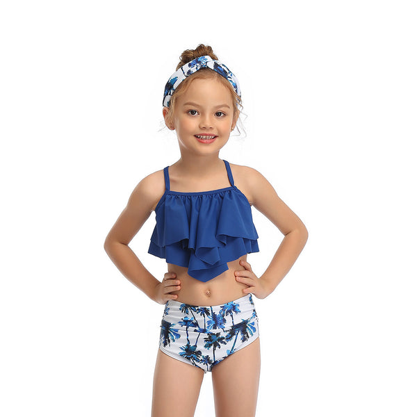 Cross-strap Two Pieces Girl Swimsuit