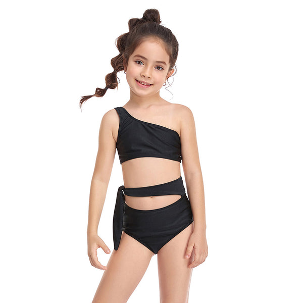 One-shouler String High Waist Girl Swimsuit