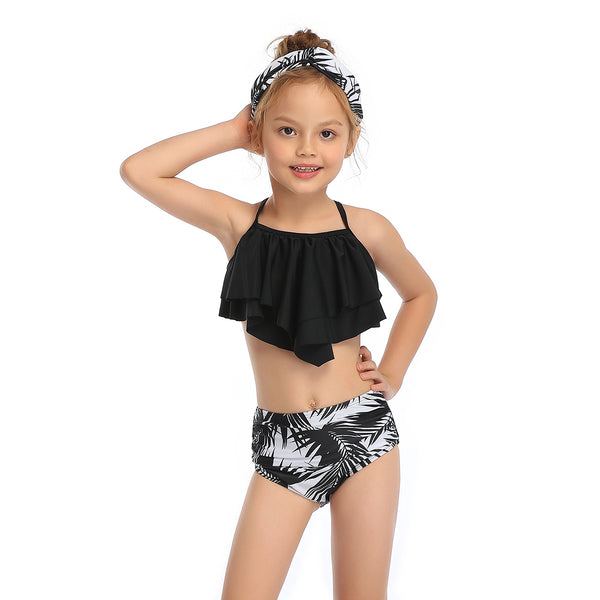 Cross-strap Two Pieces Girl Swimsuit