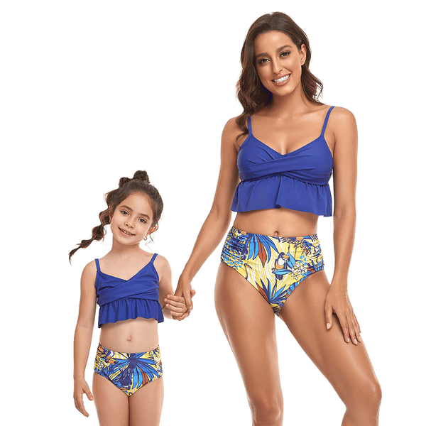 Two Pieces Bikini Ruffle Mommy and Me swimsuits