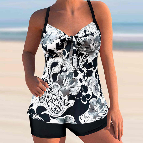 Plus Size Halter Neck Two Pieces Swimsuit