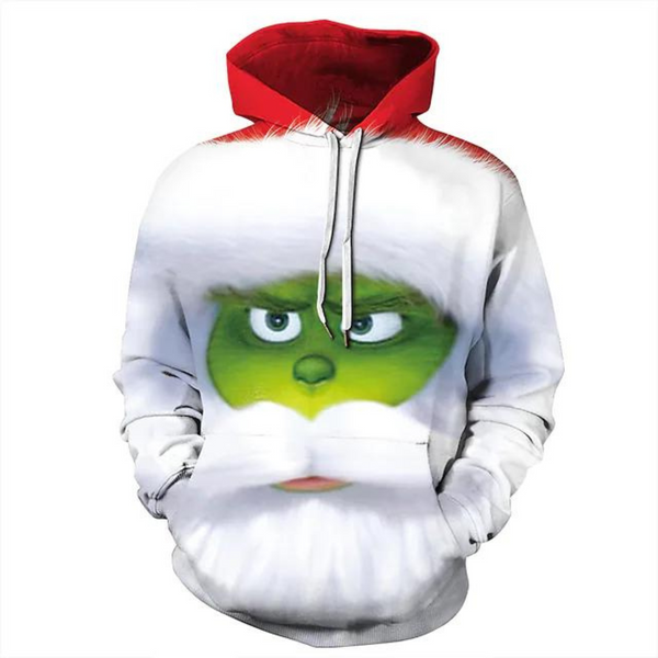 Inspired by Christmas Santa Claus Grinch Poly Anime Hoodie