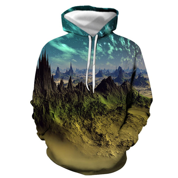 3D Graphic Printed Hoodies Mountains