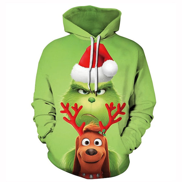 Inspired by Santa Claus Grinch Ugly Christmas Grinch Mineral Green Hoodie