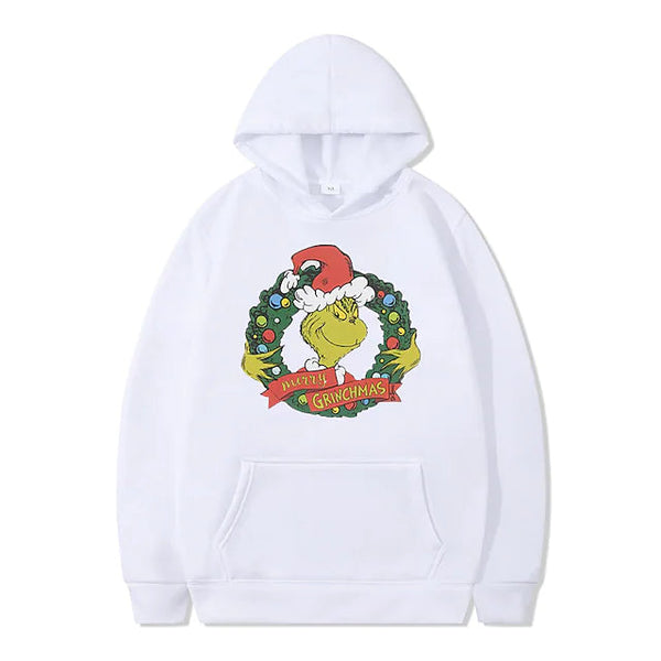 Inspired by Christmas Grinch Front Pocket Graphic Cartoon Hoodie