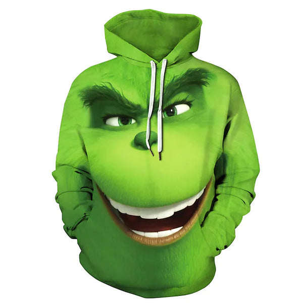 Inspired by Santa Claus Grinch Ugly Christmas Grinch Army Green Hoodie